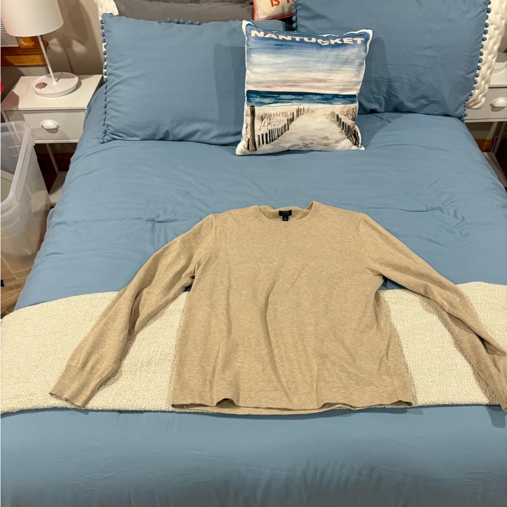NWT J. Crew Factory Men's Beige Long Sleeve Tee